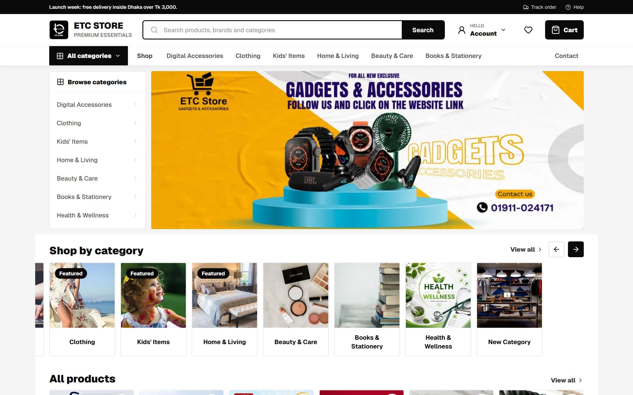 ETC Store — desktop storefront